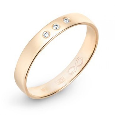 Обручальное кольцо R01-WED-00003-М9607 - Ювелирный бренд Московский ювелирный завод