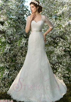 Свадебное платье А47597. А-силуэт, длинное со шлейфом.